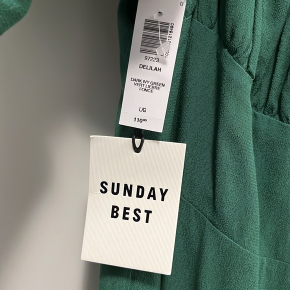 SUNDAY BEST DELILAH DRESS DARK IVY GREEN BNWT - Picture 4 of 5
